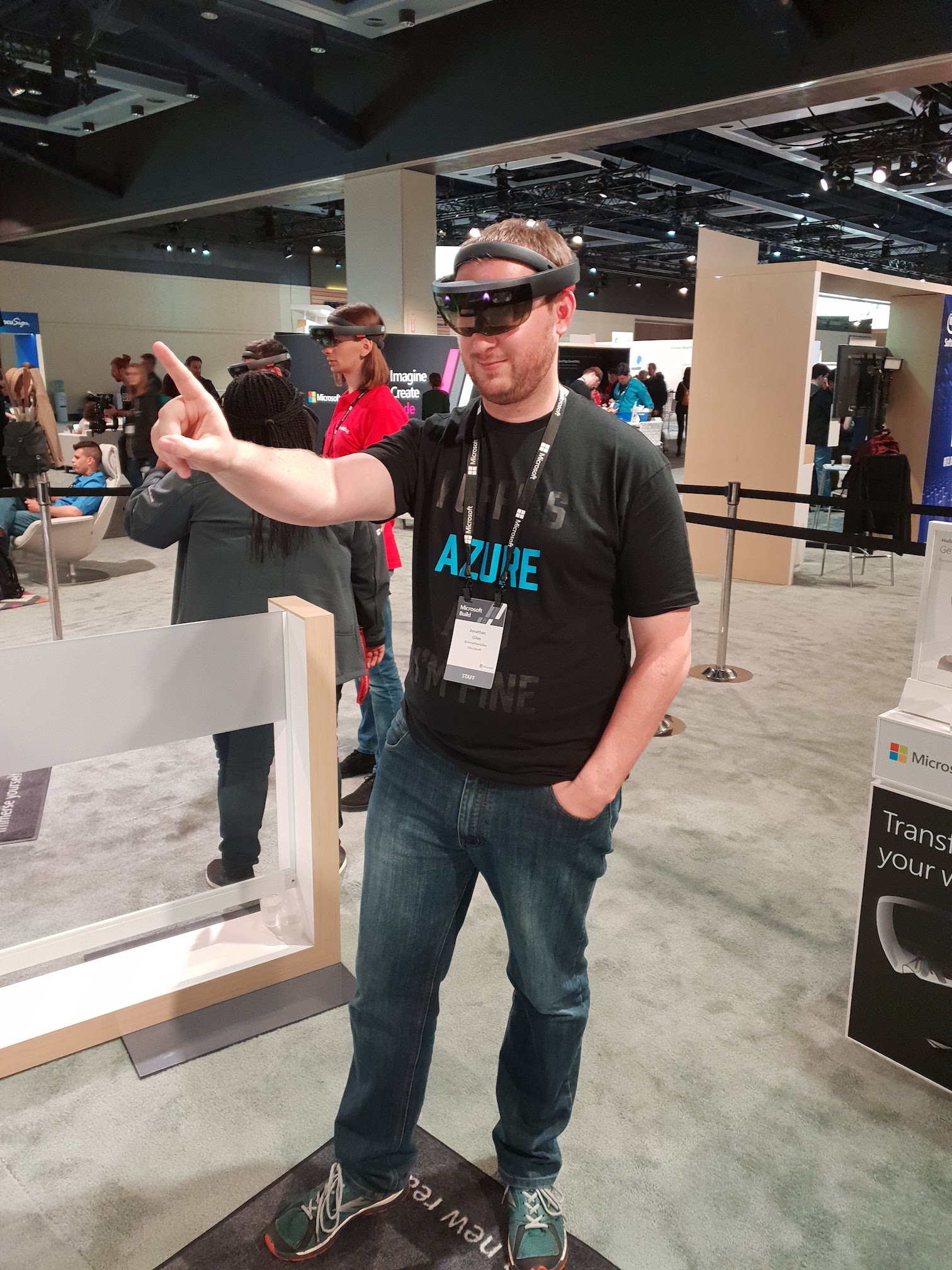 Jonathan experiencing a HoloLens
